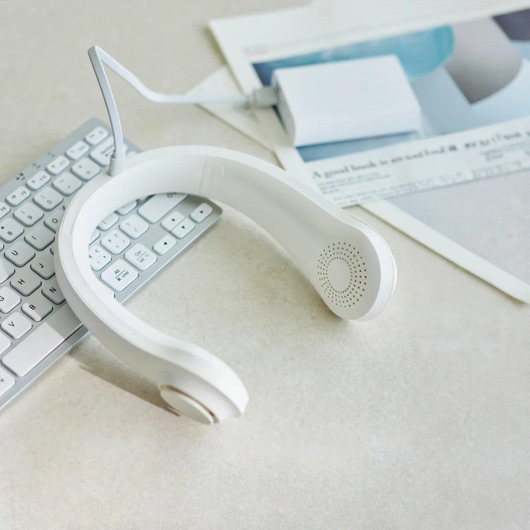 Unisex nan ergonomic neck fan bladeless with rechargeable battery, quiet motor, and adjustable airflow Kalsten
