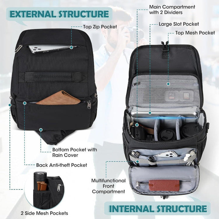 Camera shoulder bag with versatile compartments Kalsten