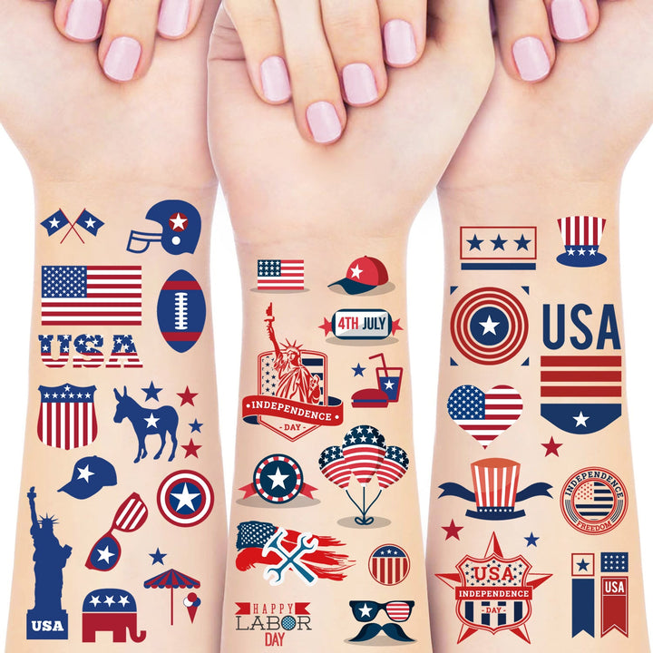 Unisex nan patriotic multiple sticker sheets with USA symbols and self-adhesive vinyl Kalsten