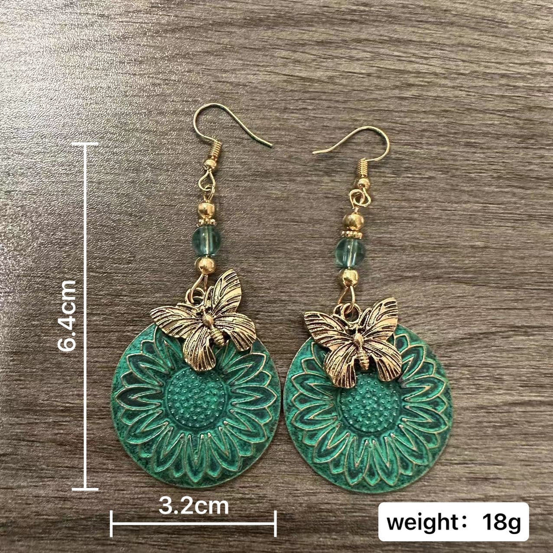 Elegant earrings with floral motif and butterflies Kalsten