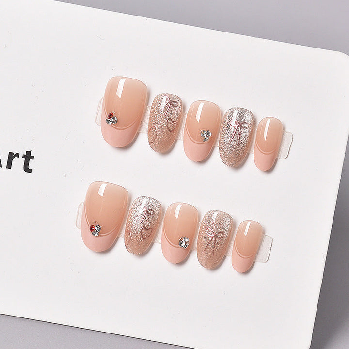 Glamorous Heart-Themed Press-On Nail Set Kalsten