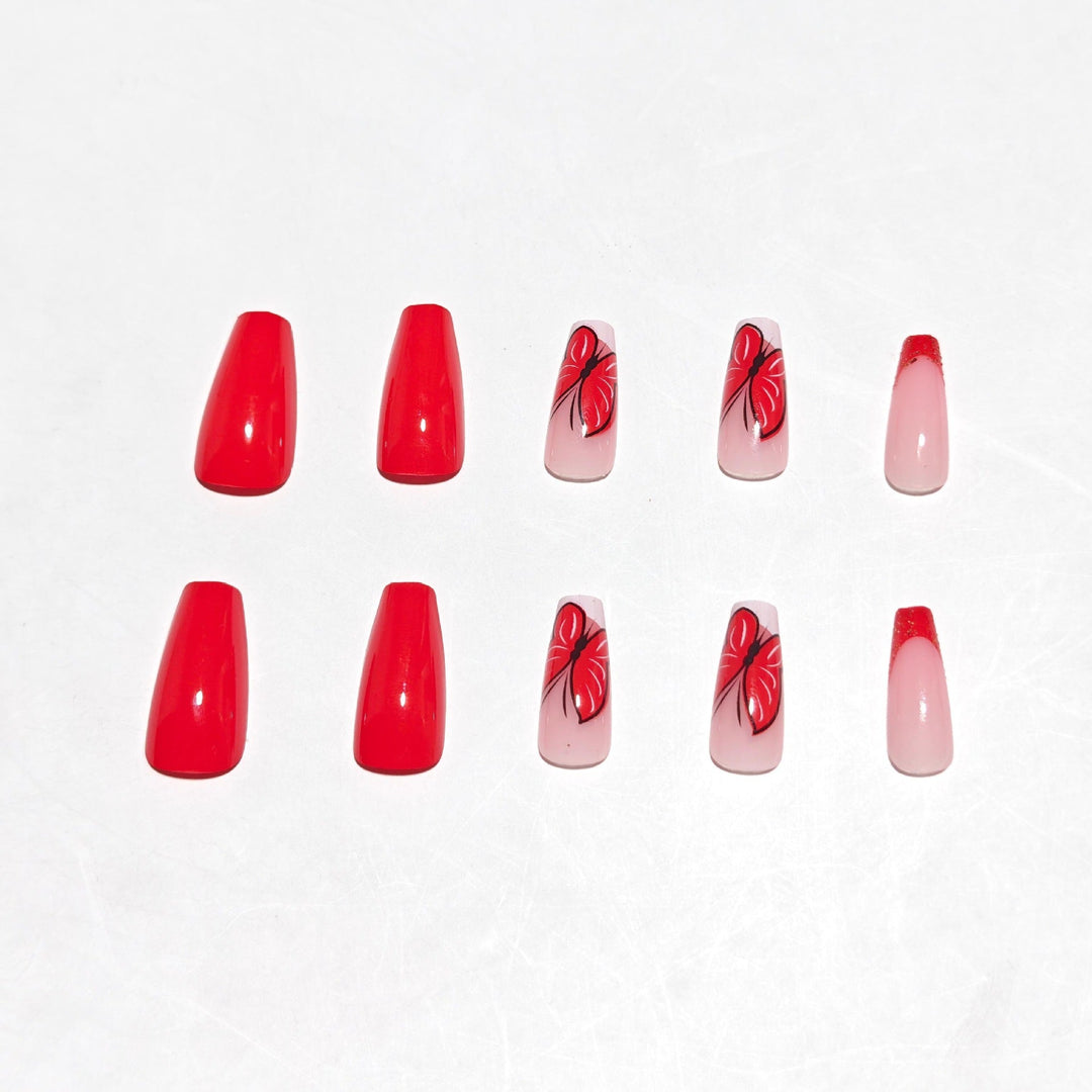 Artistic Butterfly Press-On Nail Art Kalsten