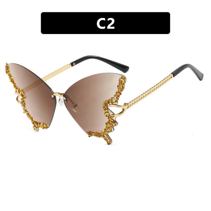 Women's large cat-eye sunglasses with sparkling rhinestone embellishment and elegant frame Kalsten