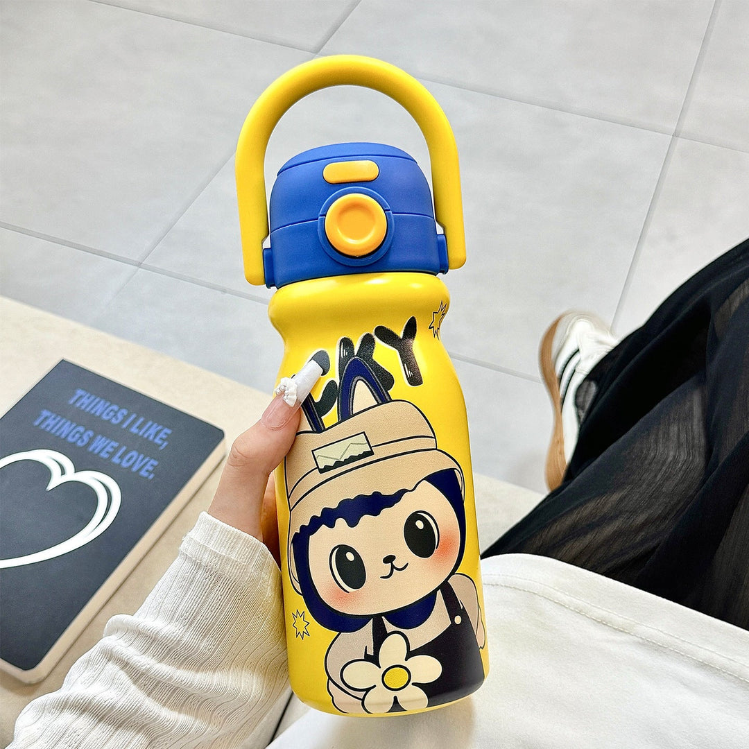 Women's water bottle with fun animal design and ergonomic carrying handle Kalsten