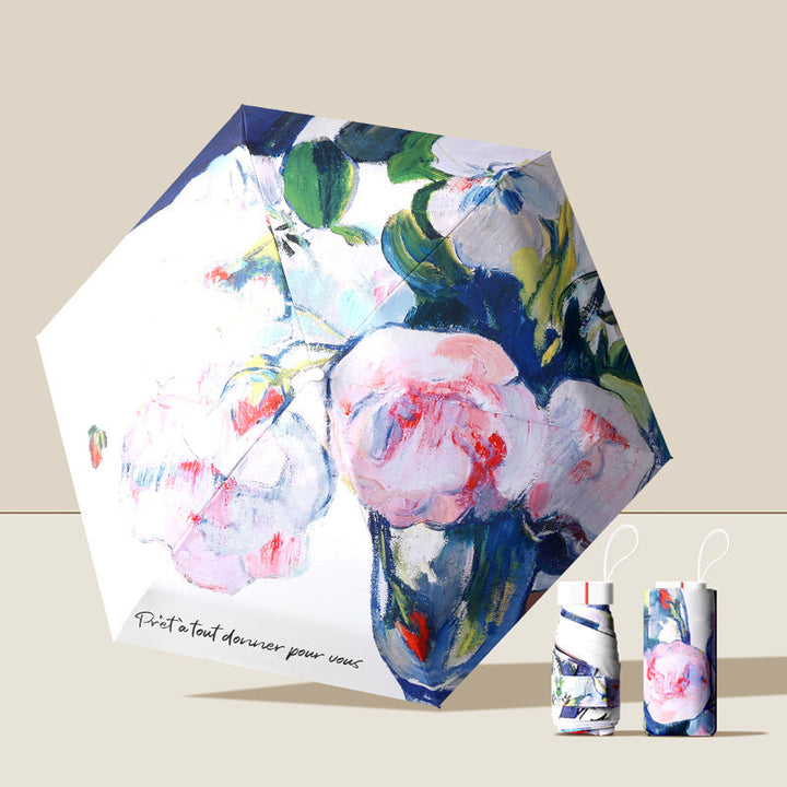 Women's folding umbrella with floral accents Kalsten