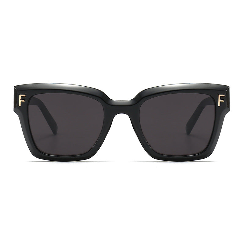 Ladies fashionable square sunglasses with gold details Kalsten