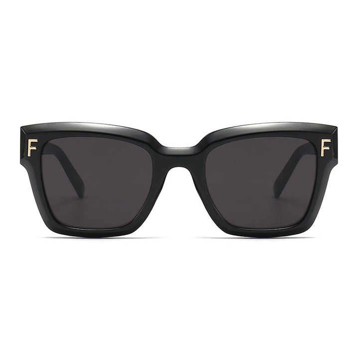 Ladies fashionable square sunglasses with gold details Kalsten