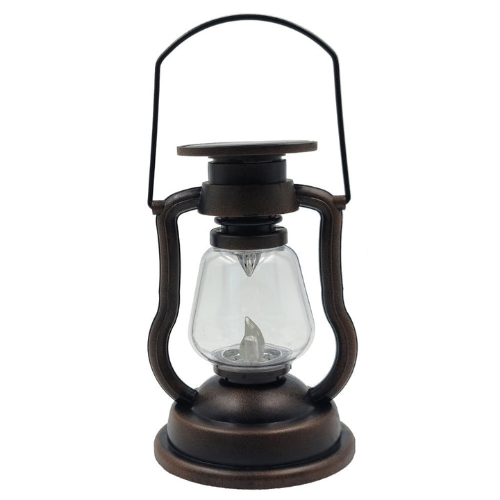 Antique-Style LED Hurricane Lantern With Flickering Flame Effect Glass Globe And Hanging Handle Portable Decorative Lamp Kalsten