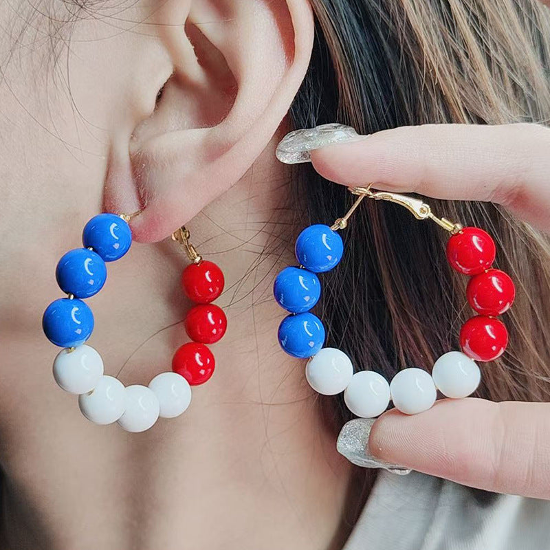 Women's nan statement hoops with large pearl beads and clip closure Kalsten