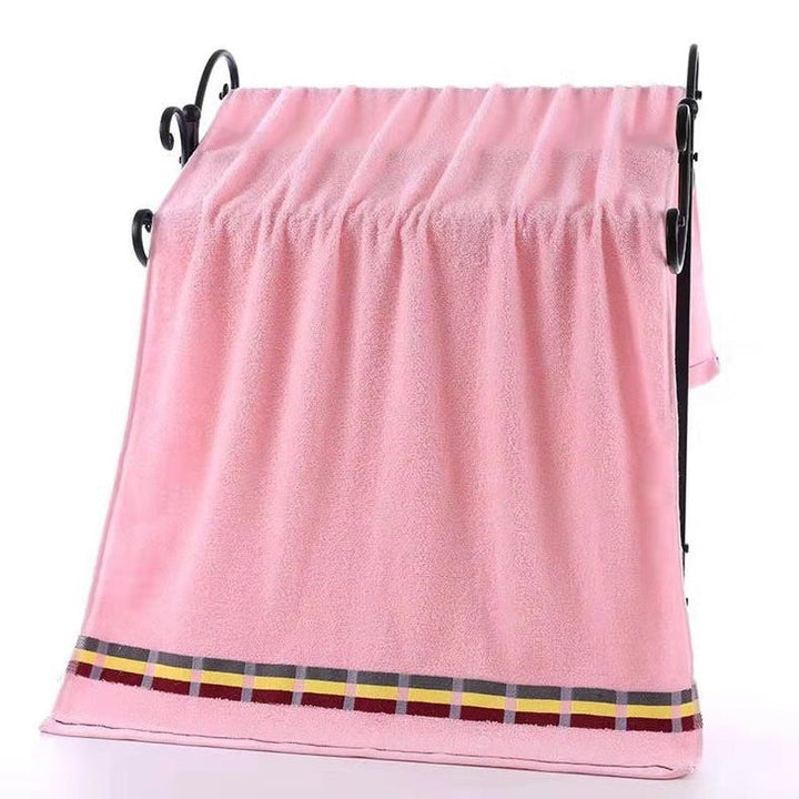 Women’s terry bath towel with elegant striped border Kalsten