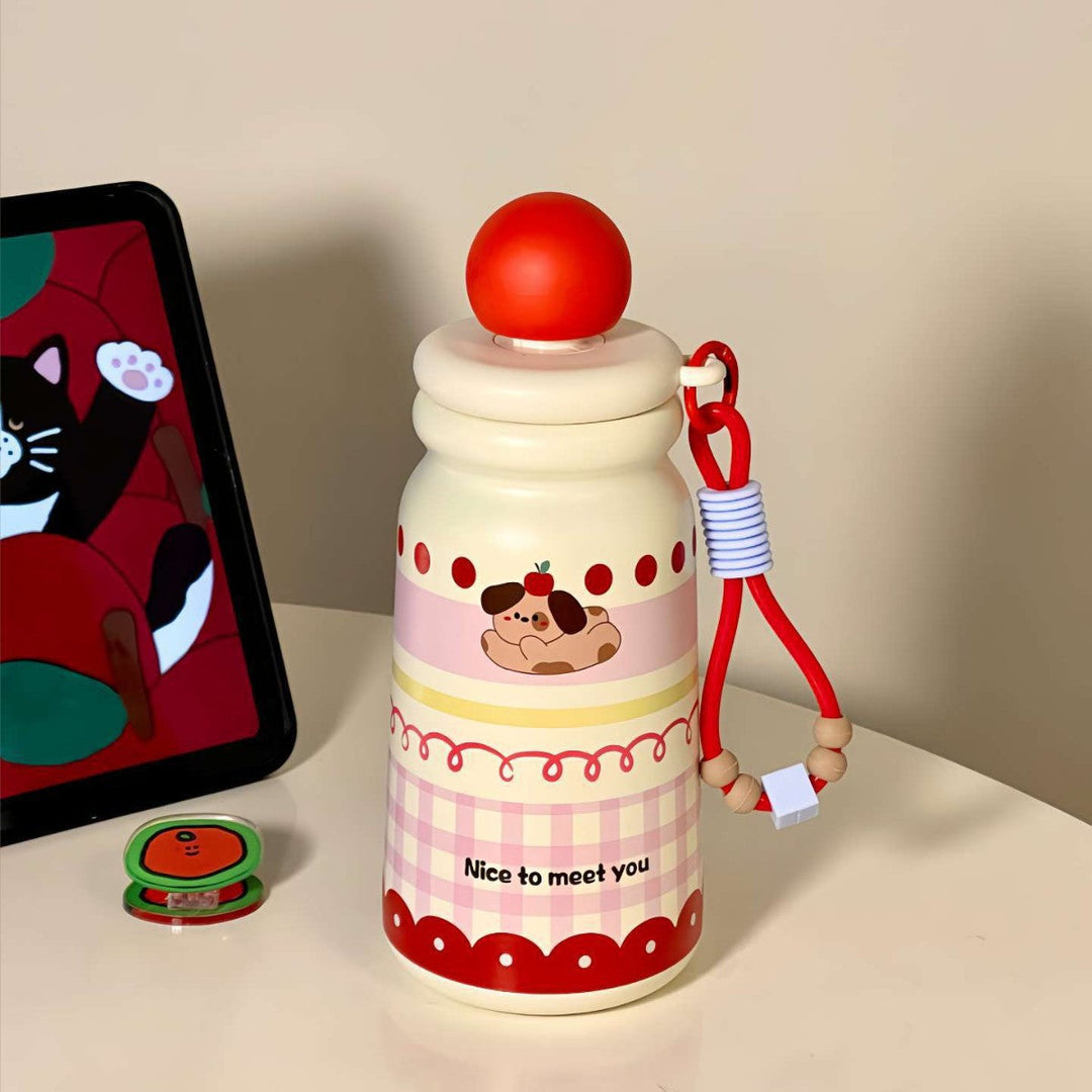Women's Insulated Water Bottle with Playful Dog Design Kalsten