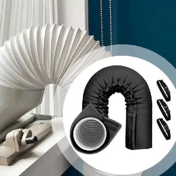 Unisex One Size thermal insulating exhaust pipe sleeve with elastic cuff and adjustable straps for portable air conditioners and dryers Kalsten