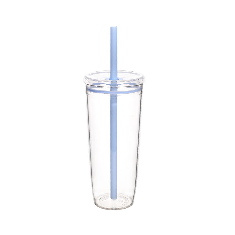 Women's Transparent BPA-free Drinking Cup with Integrated Straw Kalsten