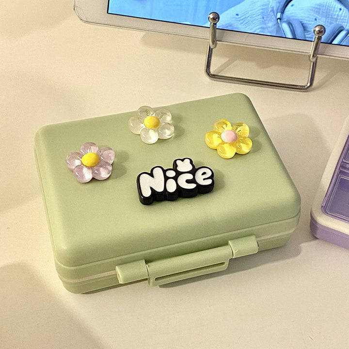 Practical storage box with colorful flower appliqués Kalsten