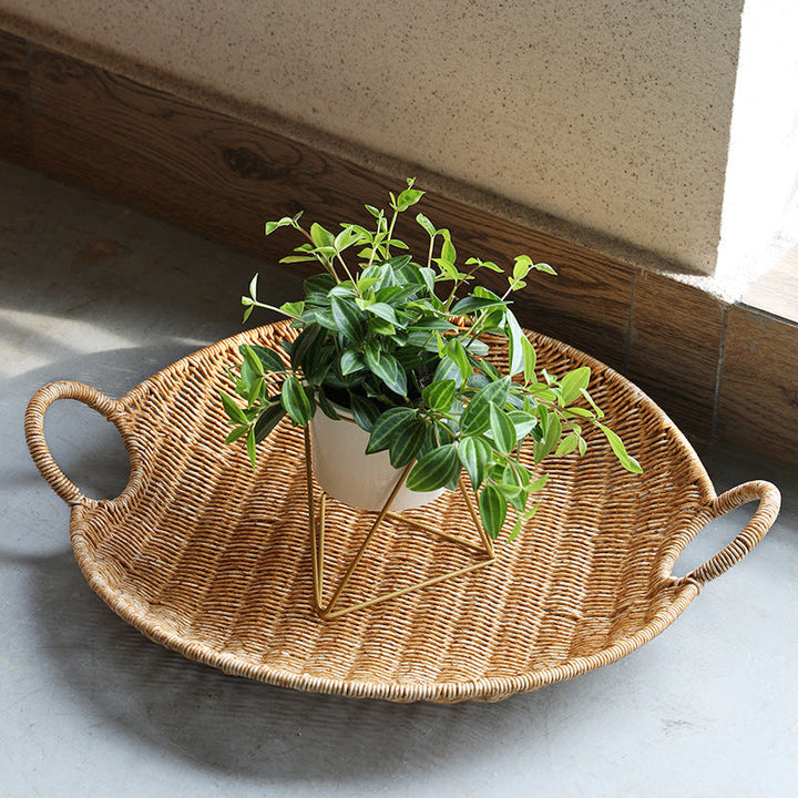 Handwoven Rectangular Storage Basket with Comfortable Handles Kalsten