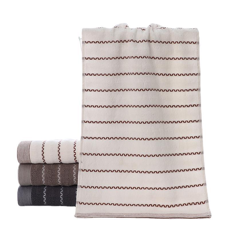 Ladies terry bath towel with modern stripes Kalsten