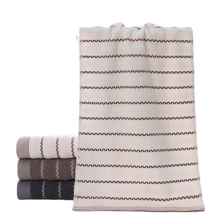 Ladies terry bath towel with modern stripes Kalsten