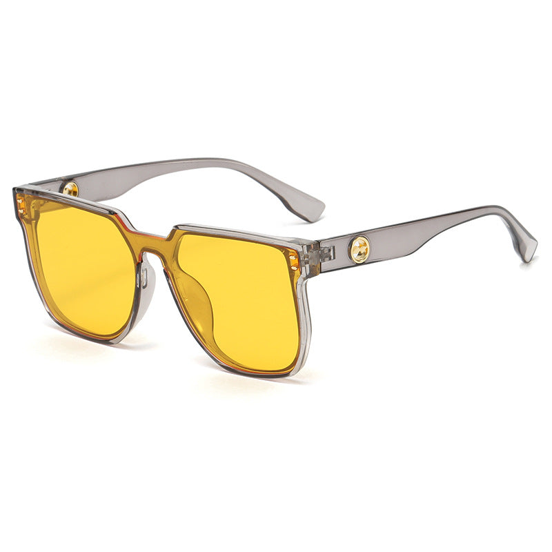 Women striking sunglasses with a distinctive geometric frame Kalsten