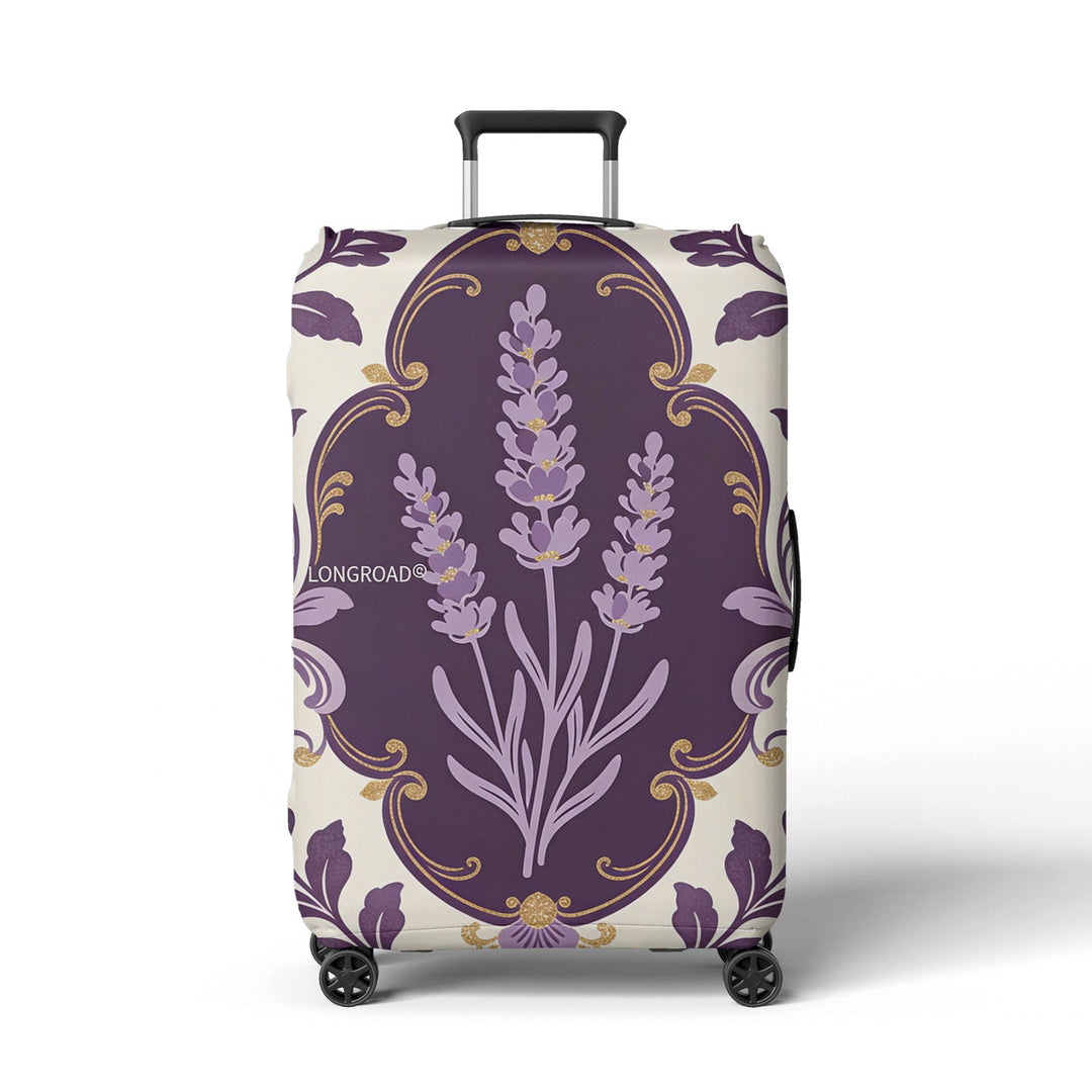 Women’s suitcase cover with floral lavender pattern Kalsten