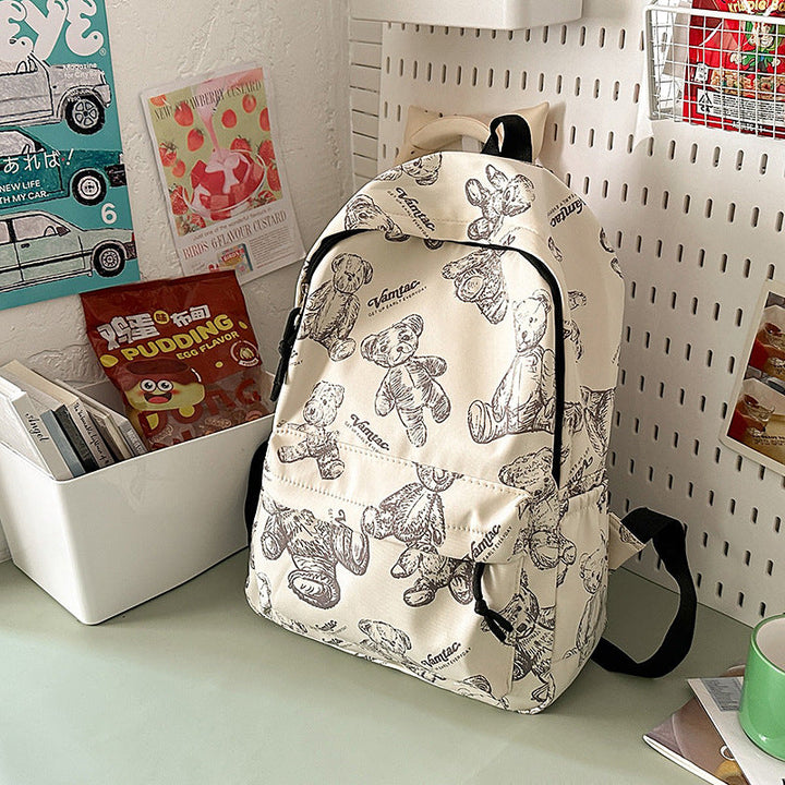 Cute Teddy Bear Print Backpack