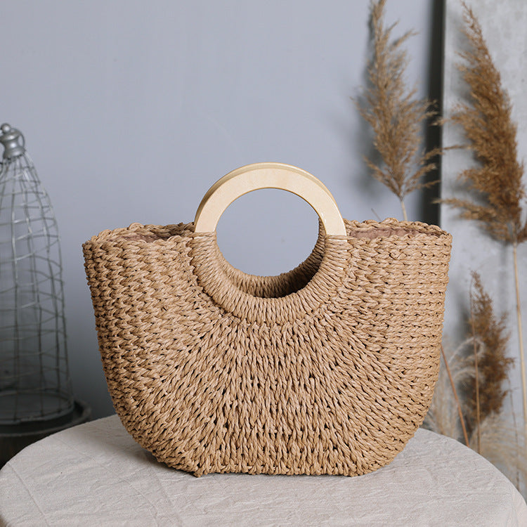 Handcrafted tote bag made from natural raffia Kalsten
