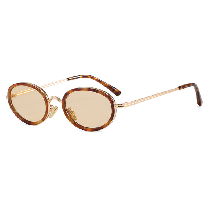 Ladies elegant round sunglasses with stylish metal frame Kalsten