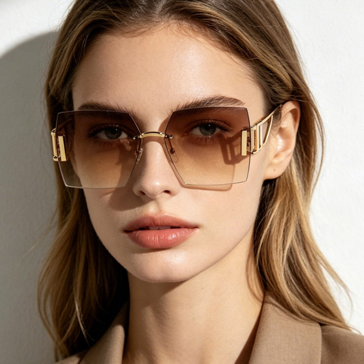 Women's square sunglasses with luxurious metal frame Kalsten