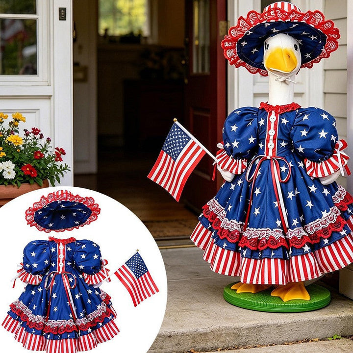 Unisex decorative fabric gander with patriotic costume and removable top hat Kalsten