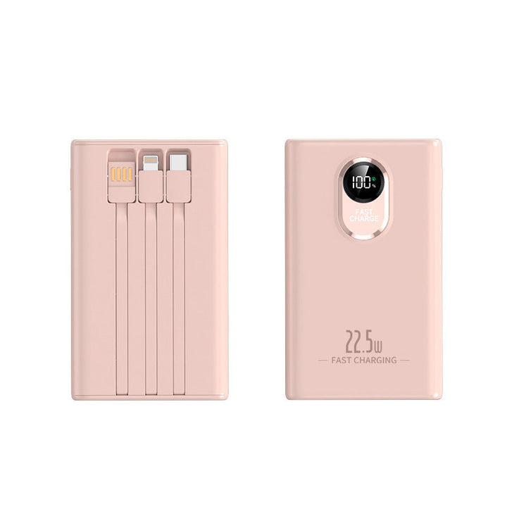 Portable power bank with integrated multifunction charging cable and LCD display Kalsten