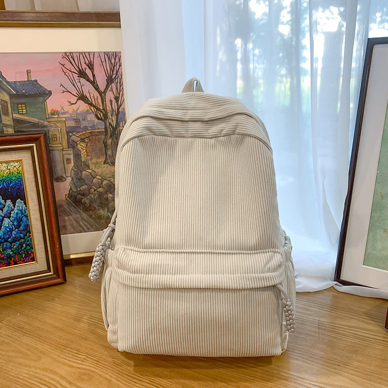 Corduroy Textured Backpack Kalsten