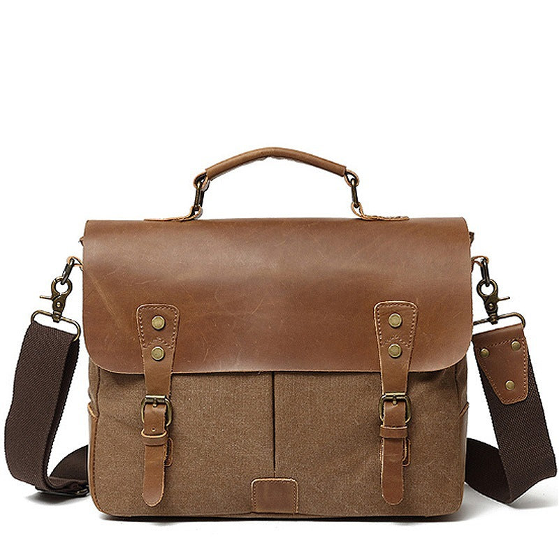 Robust Briefcase Made of Durable Canvas and Leather Kalsten