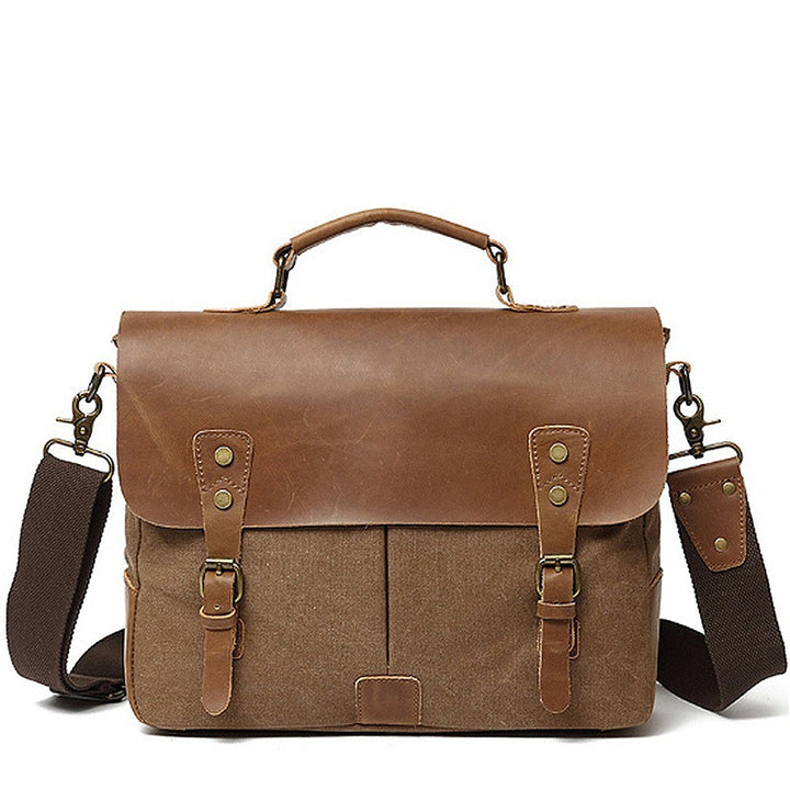 Robust Briefcase Made of Durable Canvas and Leather Kalsten