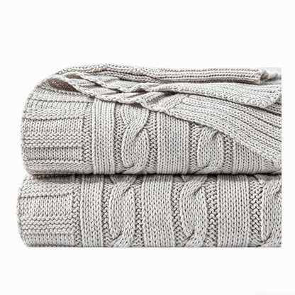 Cozy Cable Knit Throw Blanket