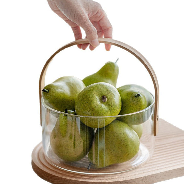 Women decorative storage bowl with ergonomic wooden handle Kalsten