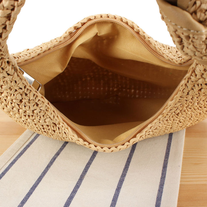 Handmade fashionable shoulder bag made of woven natural material Kalsten