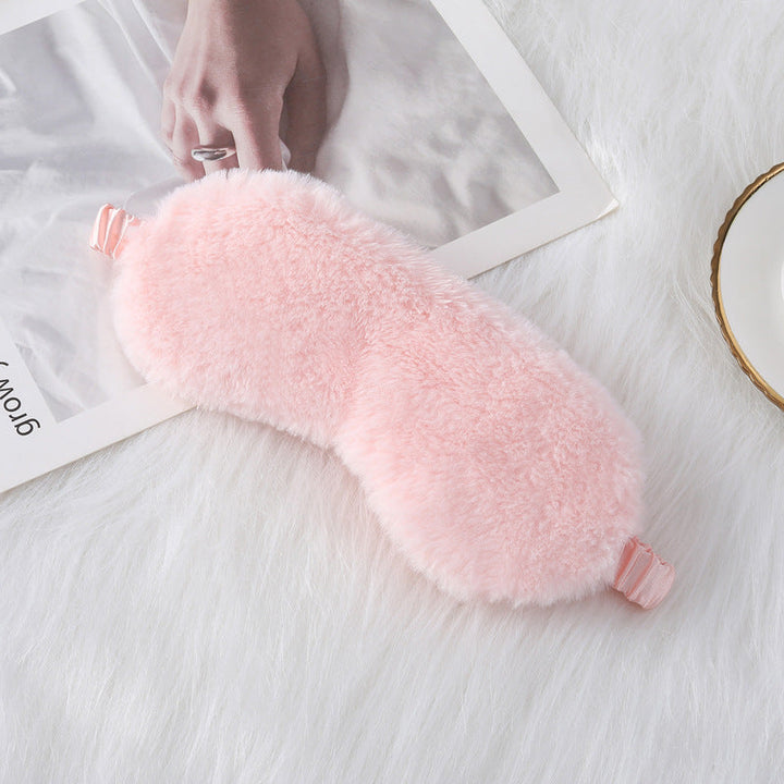Women's cozy sleep mask made of plush with adjustable elastic band and lightproof inner lining Kalsten