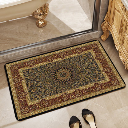 Elegant Vintage Floral Bath Mat Acalora