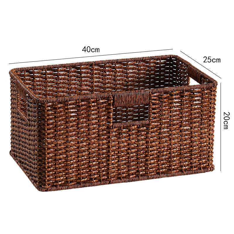 Handcrafted Large Rectangular Wicker Storage Basket Kalsten