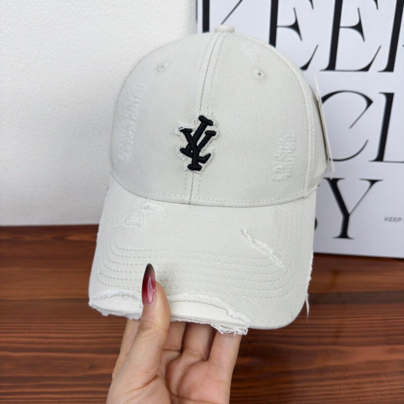 Men's Distressed Denim Adjustable Baseball Cap Kalsten