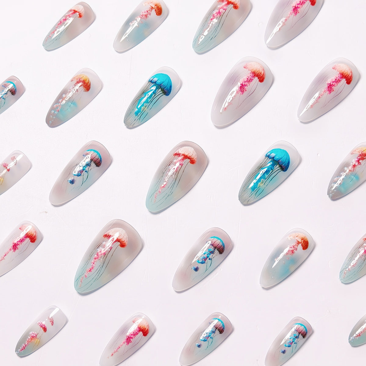 Artistic Jellyfish Design Nail Art Acalora