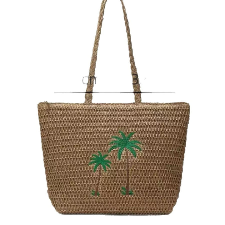 Beach bag with handcrafted palm pattern Kalsten