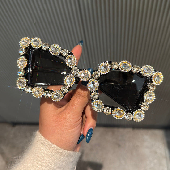 Ladies Glamorous Designer Sunglasses with Rhinestone-Embellished Frame Kalsten