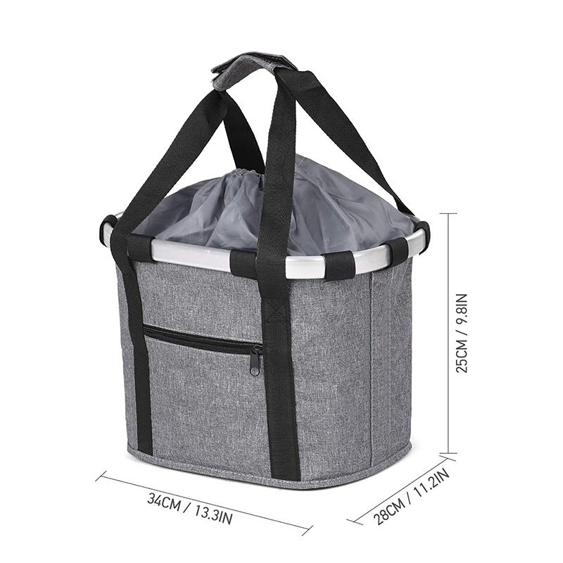 Collapsible Padded Front Bicycle Pet Basket with Safety Leash and Zipper Pocket Kalsten