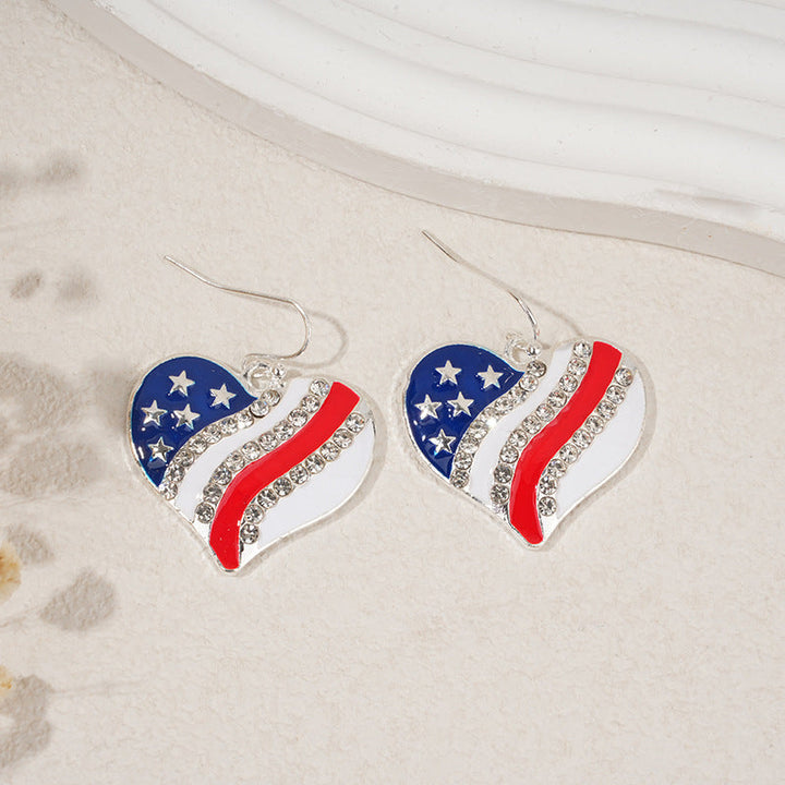 Ladies nan square crystal drop earrings with star grid and fine ear hook Kalsten
