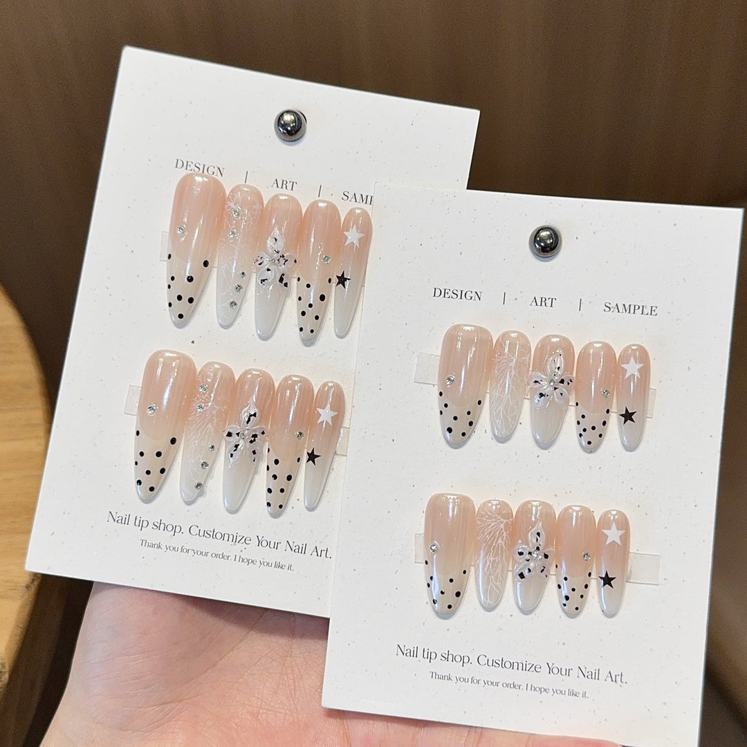 Acrylic Nails Set with Creative Designs and Shimmering Accents Kalsten