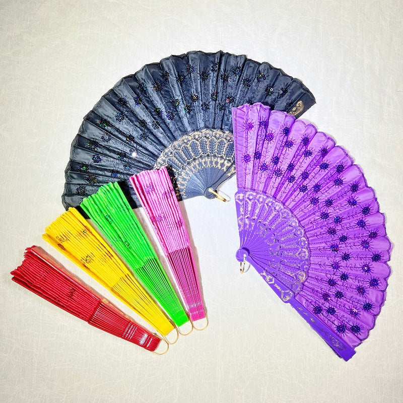 Women's folding fan with artistic decorations Kalsten