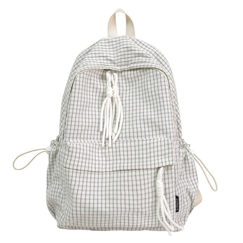 Casual Grid Patterned School Backpack Kalsten