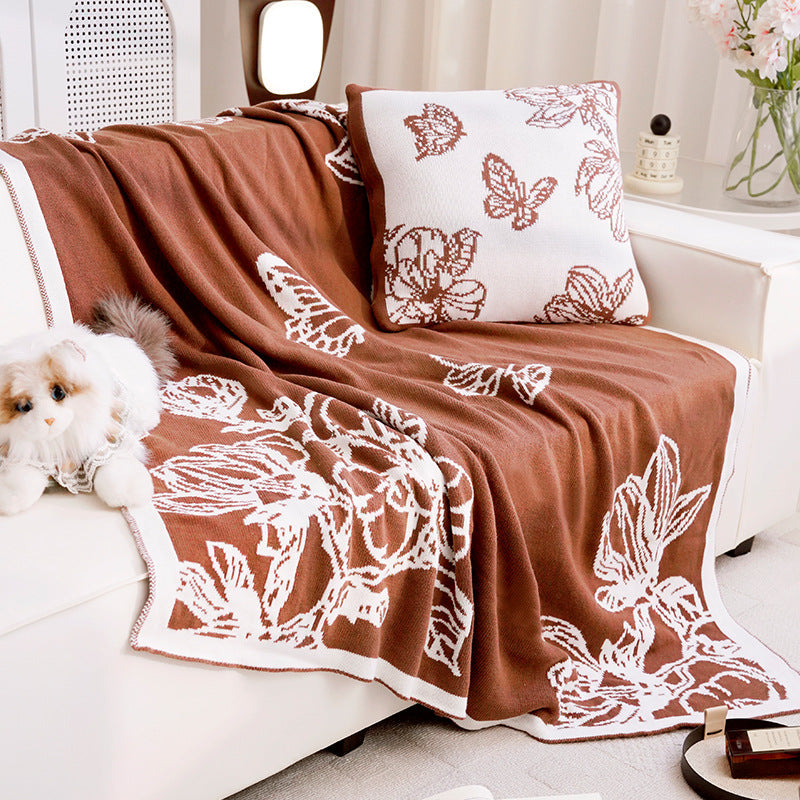 Women's Decorative Throw Blanket with Floral Design Kalsten