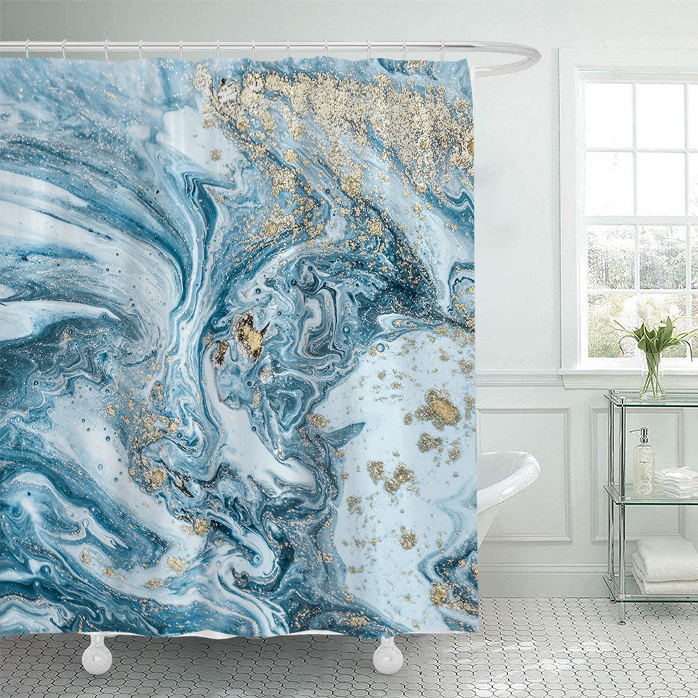 Elegant Marble-Patterned Shower Curtain Kalsten