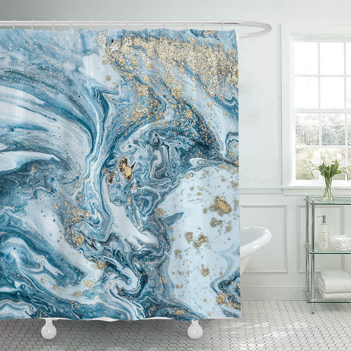 Elegant Marble-Patterned Shower Curtain Kalsten